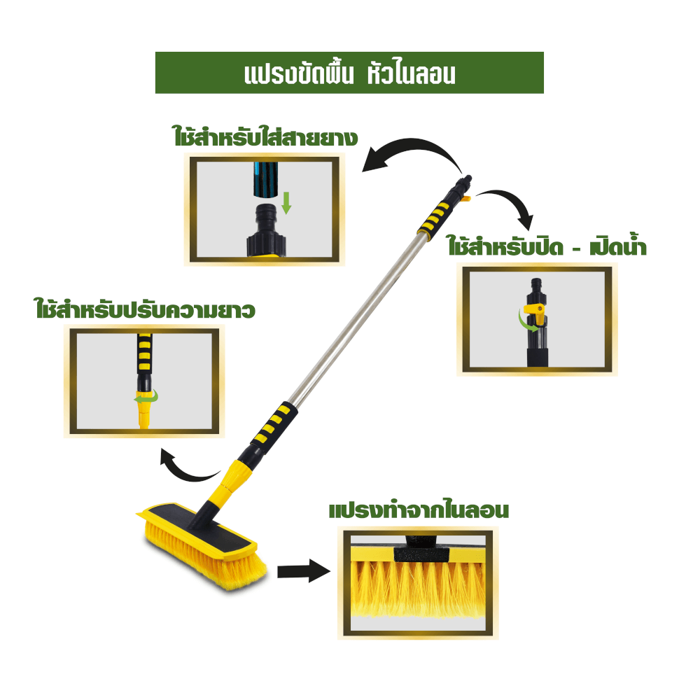 แปรงขัดพื้น แปรงล้าง SJEASYMOP รุ่น SJACCB17 สีเหลือง